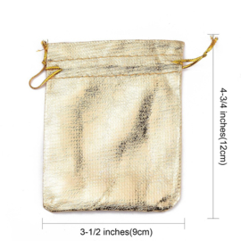 10 stuks organza zakjes 12x9cm goud