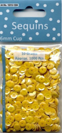 CE420001/1224- 10 gram (ca. 1000 stuks) pailletten facon 6mm AB geel