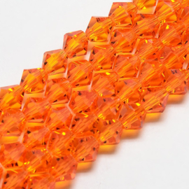 C289.D- ruim 100 stuks AA-kwaliteit imitatie Swarovski crystal kralen 4mm oranje