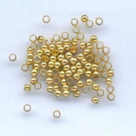 CE430600/0022- 100 stuks knijpkralen 2mm goudkleur