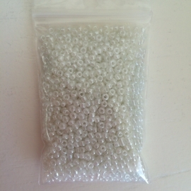 R10- 20gram glazen rocailles 2mm glanzend wit