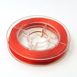 10 meter elastiek 0.8mm dik rood - elastisch nylondraad