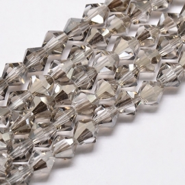 C120- 118 stuks AA-kwaliteit imitatie Swarovski crystal kralen 4mm light grey