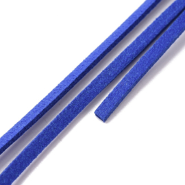 3 meter faux suede veter van 3mm breed royal blauw