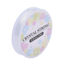 9 meter elastiek 0.7mm dik transparant - elastisch nylondraad