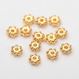 C73- ca. 400 stuks metallook mini spacers 4x1.7mm goudkleur