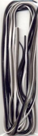 TH12231/3101- 6 meter faux suede veter 3mm zwart-grijs-wit