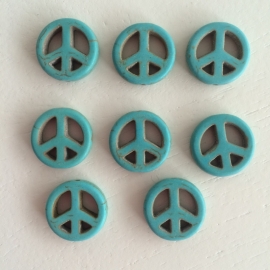 C33- 8 stuks synthetic ghemstone turquoise peace kralen 15mm