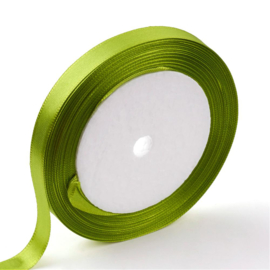 rol met 22.86 meter satijnlint van 10mm breed appelgroen - super aanbieding!