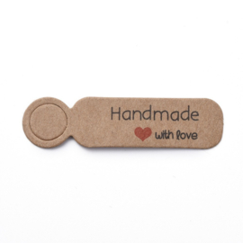 100 labels handmade with love 50x15mm bruin