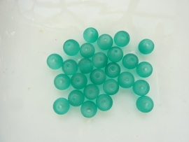C128- 25 stuks frosted glaskralen van 8mm transparant turquoise