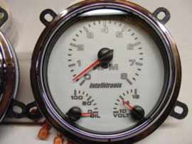 Analog Dash Panel with White Polycarbonate Faceplate -- White LED  1947-53
