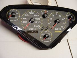 Analog Dash Panel with Black Polycarbonate Faceplate - White LED 1955-59