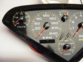 Analog Dash Panel with Black Polycarbonate Faceplate - White LED 1955-59