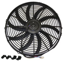 Electric Fan, 16"  universal  Black, 12 Volt