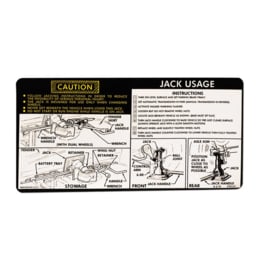 1976-77 Chevy / GMC Truck Jack Instruction Decal