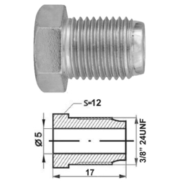 Wartel  3/8 x 24 unf  Ø  5 mm