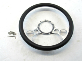 Billet Aluminum 14'' Steering Wheel Half Wrap Black Leather (9 Hole)