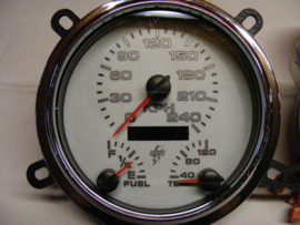 Analog Dash Panel with White Polycarbonate Faceplate -- White LED  1947-53