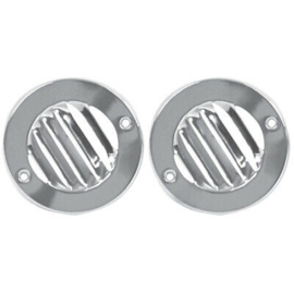 Defrost Round Louver Vent.  Pair Chrome  1961-66