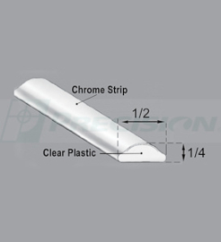 Glass Seal Lockstrip  -  Chrome top --