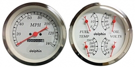 3.3/8 " Quad White w/mechanical speedo meter