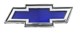 Front Hood Emblem chrome with blue insert  1969-70
