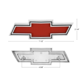 Grill emblem Chrome with red details  1967-68
