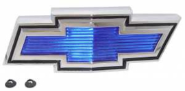 Front Hood Emblem chrome with blue insert  1971-72