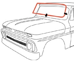 Voorraam Rubber  Standaard Cabine 1964-66