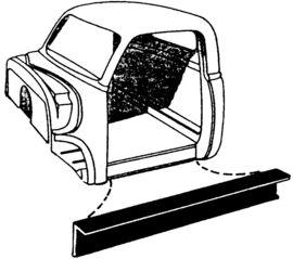 Cabine/opstapplaat rubber.  1947-54