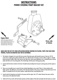 Power Steering Pump Bracket Kit