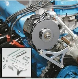 Aluminum Alternator Bracket Kit Polished  Ford 351W