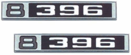 Fender Side Emblems  "8 - 396" - Pair 1969-72