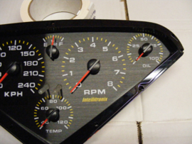 Analog Dash Panel with Black Polycarbonate Faceplate - White LED 1955-59