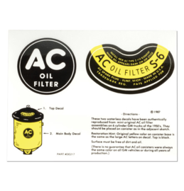 1947-55 GM  Truck  AC  "Oli Filter Canister Decal