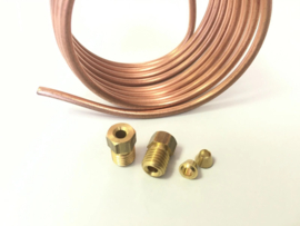Olie druk leiding voor olie drukmeter met nipels  ( koper uitvoering )