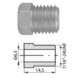 Wartel  7/16 x 24 UNF   Ø 6,5 mm