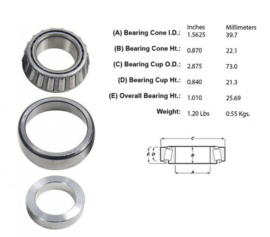 Wiel Lager Rear.  Spicer Axle 60    1969-73