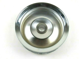 Power Steering Pulley V-Belt 2 Groove Press Fit Chrome