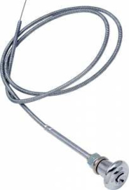 Hand gas knop met kabel. 1955-59  Chroom