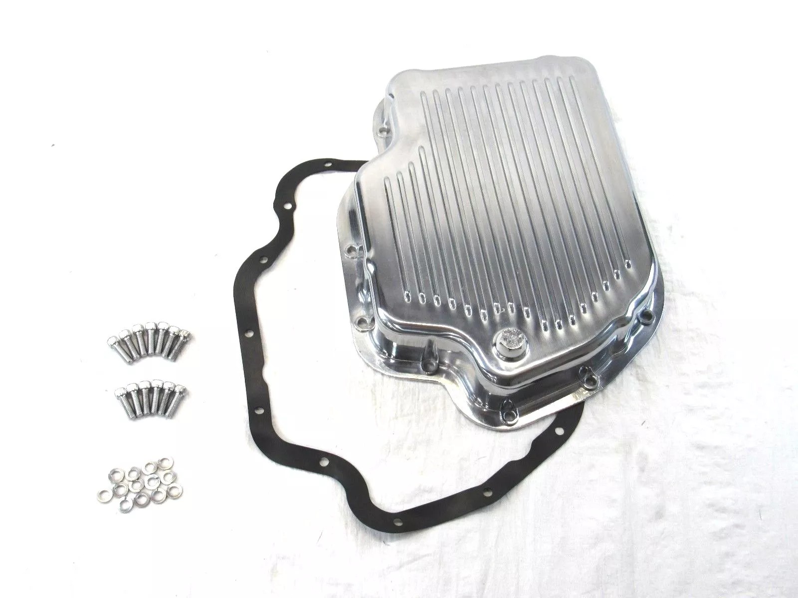 Aluminum GM Turbo 400 Finned  Transmission Pan Polished