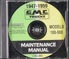 GMC Pickup Truck Shop Manual on CD 1951-54 &  1957- 1959 Repair