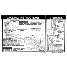 1968-72 Chevy / GMC Truck Jack Instruction Decal