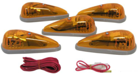 Ford cab marker light; 5 Light Amber Kit