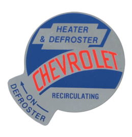 1955-59 Chevrolet Truck  Recirculation heater & Defroster Decal
