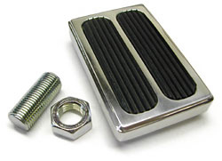 Brake Pedal, Polished Aluminum, 2 Inserts, Universal