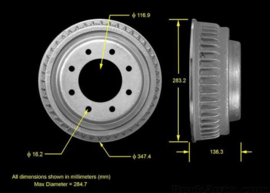 Brake Drum.   Brake Diameter = 11.5 "inch