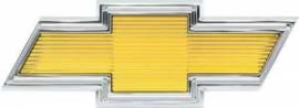 Front Hood Emblem Chrome with Yellow Bowtie  Chevrolet  1975-79