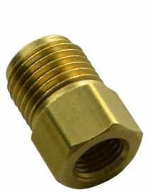 Brass Adapter Male 7/16"-24 Inverted, Female 3/8"-24 Inverted
